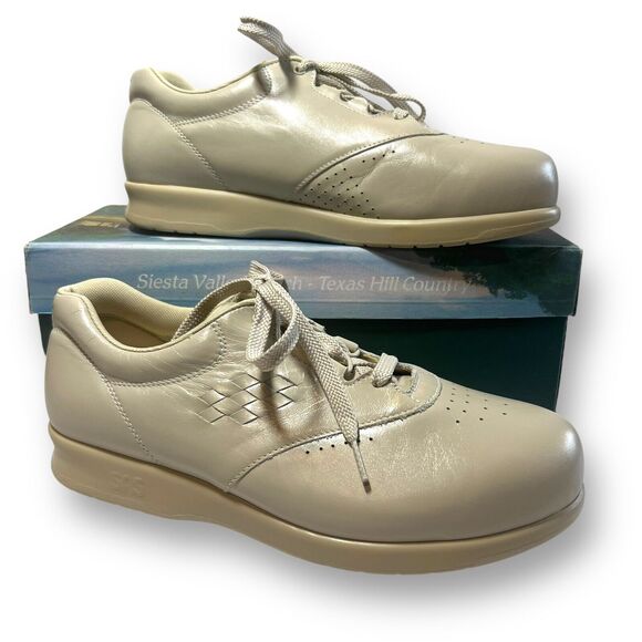 SAS Womens Size 8 WW Double Wide Shoes Free Time Bone Leather New Comfort - Picture 3 of 9